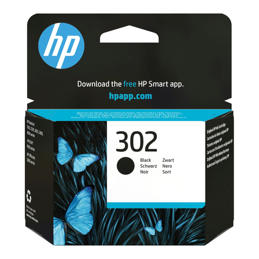 HP 302 Black Ink Cartridge - F6U66AE