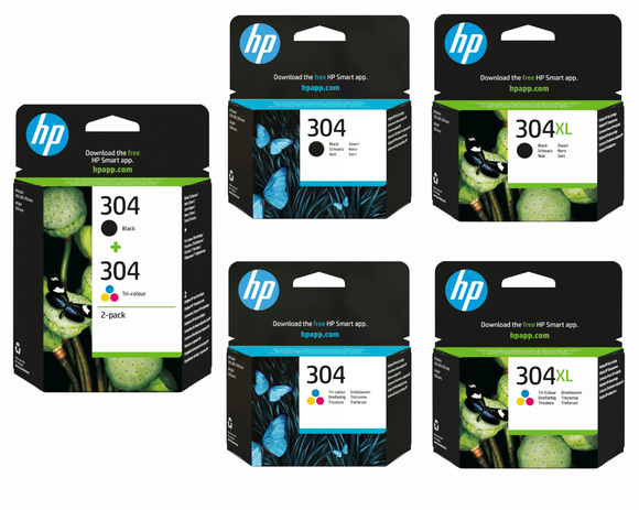 HP 304 Black and Colour Original Ink Cartridges