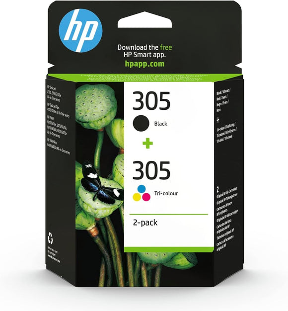 HP 305 Black/Colour Multipack - Full Set of 2 Ink Cartridges (Original)