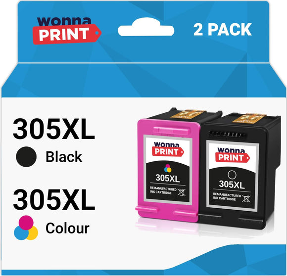 Remanufactured HP 305XL Black and Colour High Capacity Ink Cartridges