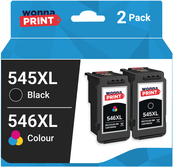 Remanufactured Canon PG545XL and CL546XL Ink Cartridges | Will show Ink Levels
