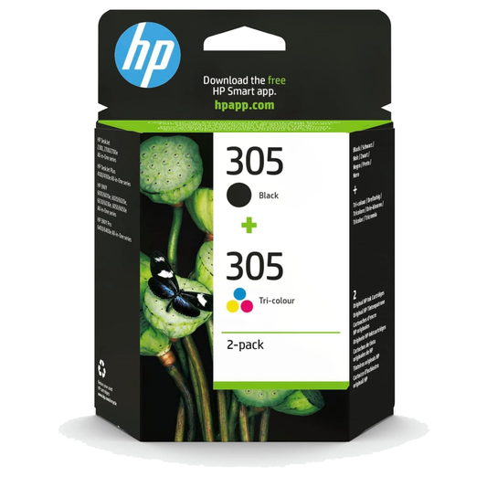 HP 305 Black/Colour Multipack - Full Set of 2 Ink Cartridges (Original)