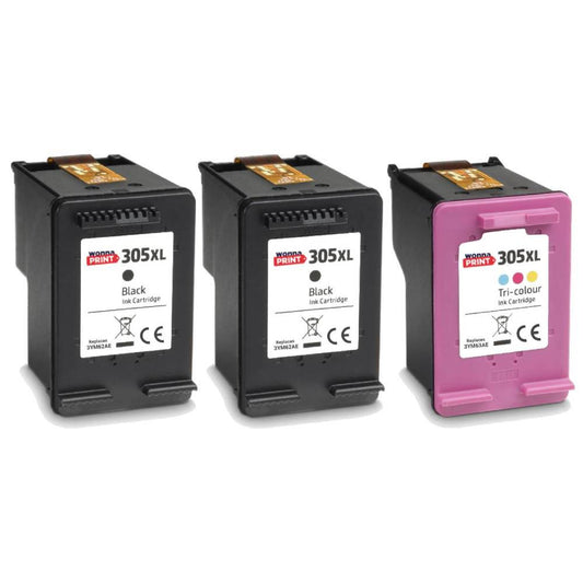 Compatible HP 305XL Black x2 & Colour High Capacity Ink Cartridge Multipack (3 Pack)