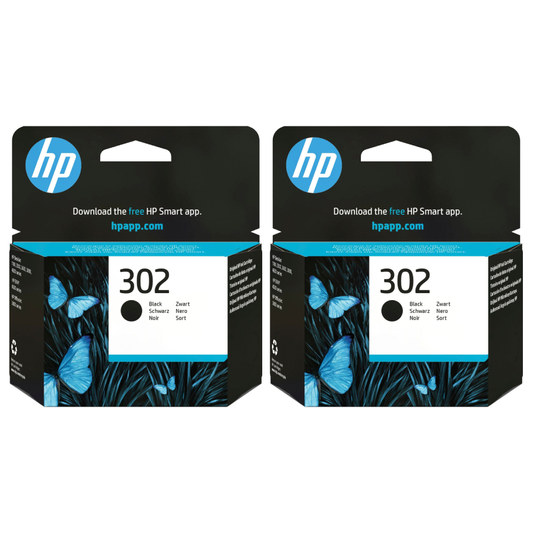 HP 302 Black Ink Cartridge Twin Pack (Original)