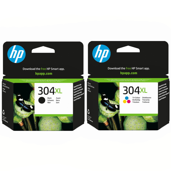 HP 304XL Original Black & HP 304XL Colour Ink Cartridges | N9K08AE, N9K07AE