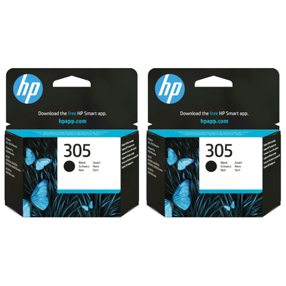HP 305 Black Ink Cartridge Twin Pack (Original)