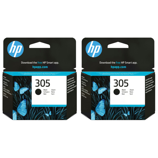 HP 305 Black Ink Cartridge Twin Pack (Original)